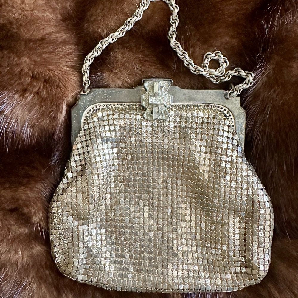 Elegant Antique Whiting & Davis Silver Mesh Evening Bag